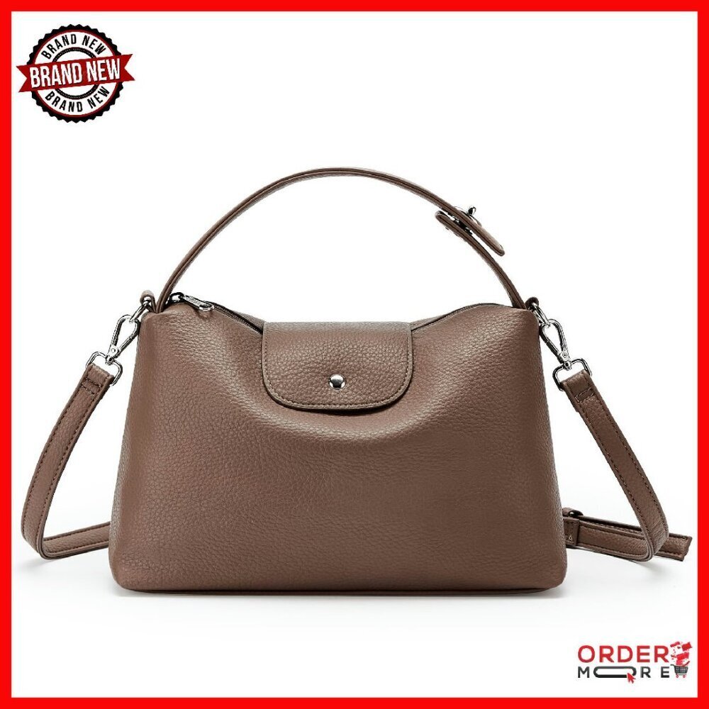 Soft Vegan Leather Hobo Crossbody Bag with Top Handle